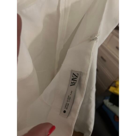 Nwt- Zara Women's Knit Ruched Strapless Mini ROMPER White Sz L - Picture 4 of 4